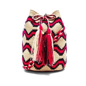 Guanabana Small Bucket Crossbody in Orange & Navy